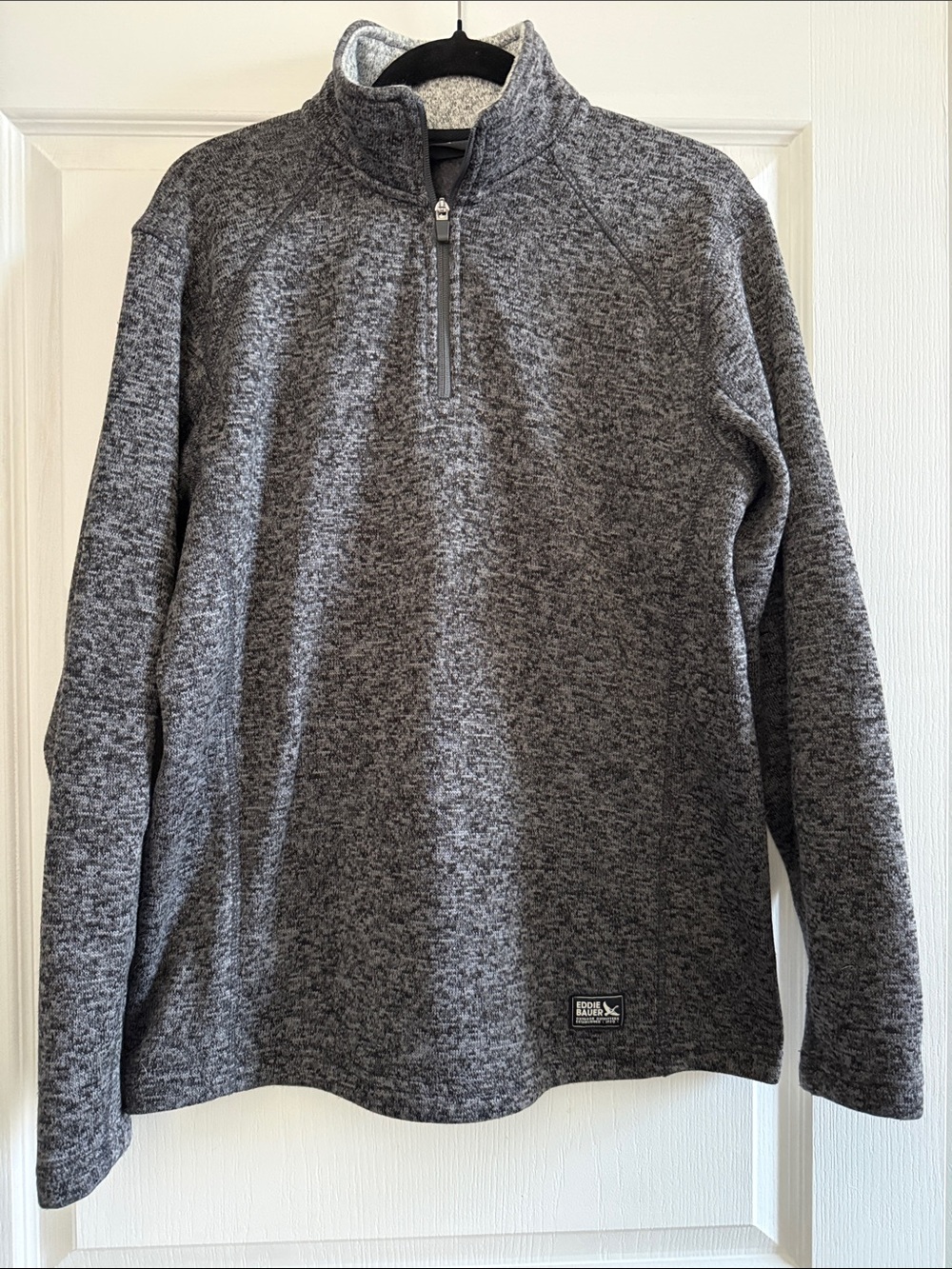 Eddie Bauer Gray Heather Quarter-Zip Pullover